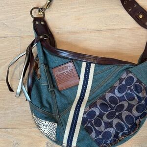 Coach denim patchwork bag